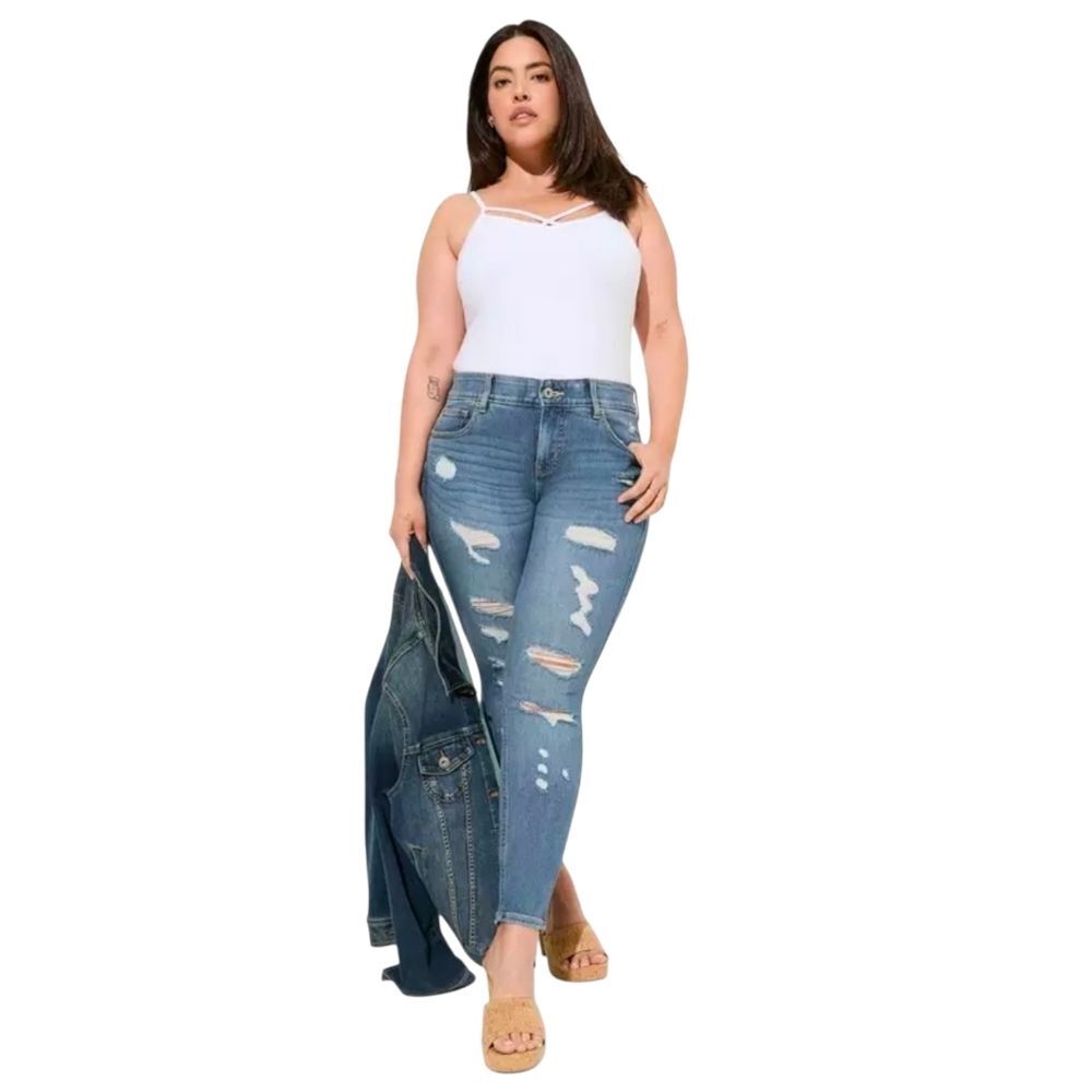 Torrid Bombshell Skinny Premium Stretch High-Rise Destructed Jeans Size 20S